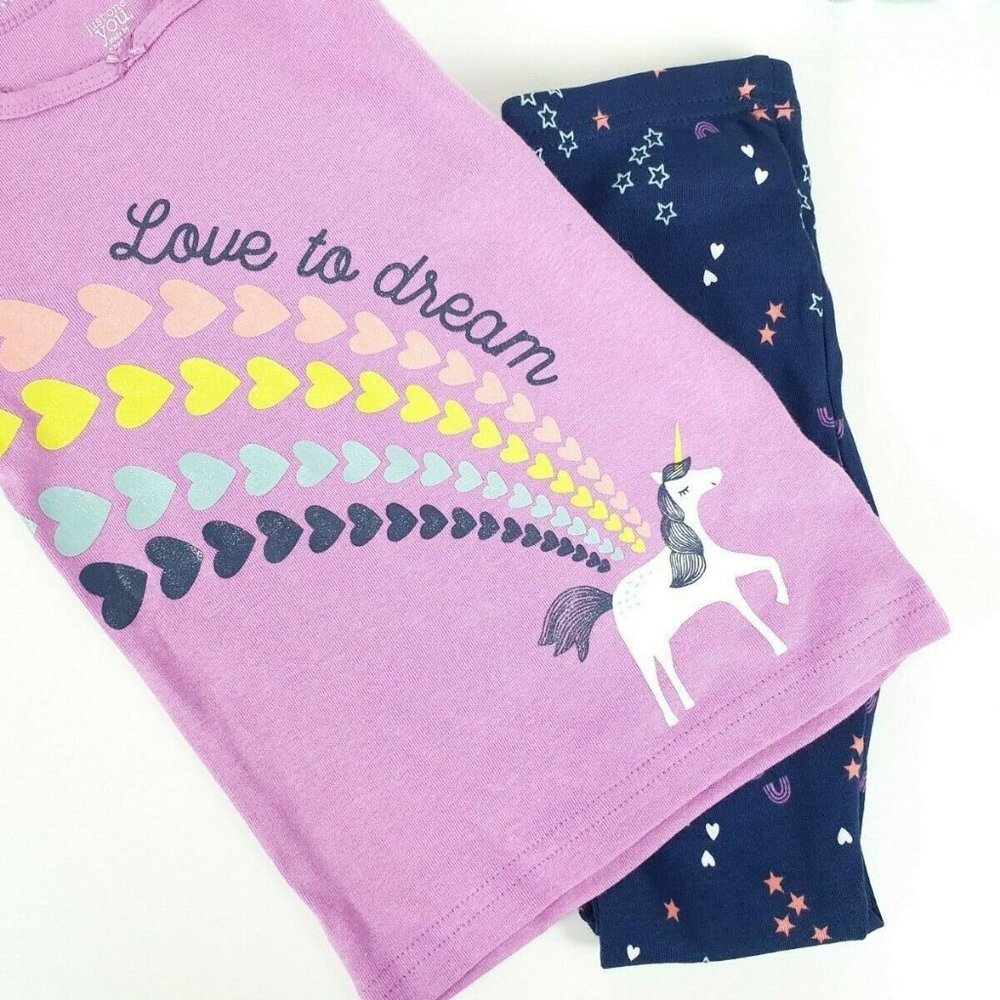 Carter's 4 pc Unicorn Pajamas Short & Long Sleeve - Picture 2 of 4